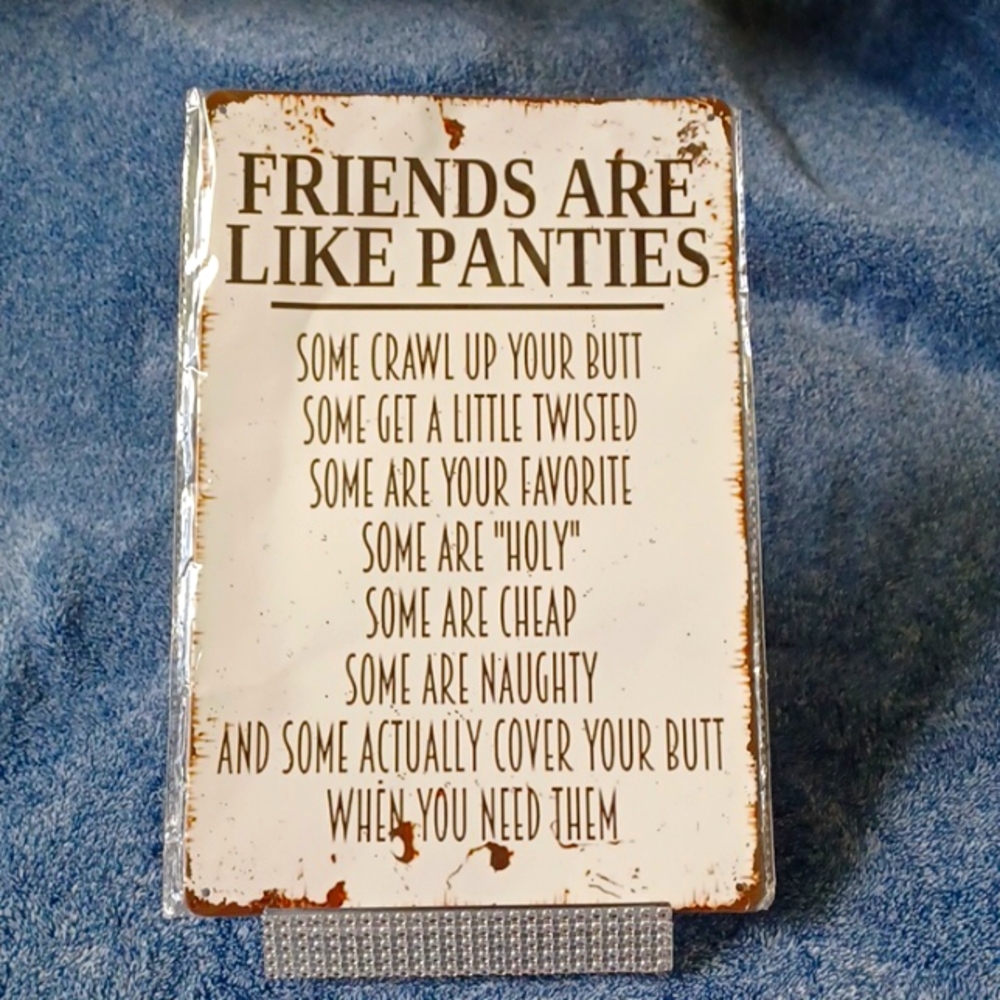 NIP Friend's Are Like Panties Metal Sign